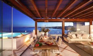 Frontline beach luxury penthouse to buy, Estepona, Costa del Sol, first line beach with open sea view and private pool 9841 