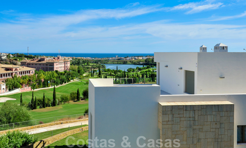 Modern luxury frontline golf apartments with stunning golf and sea views for sale in Marbella - Benahavis 23893