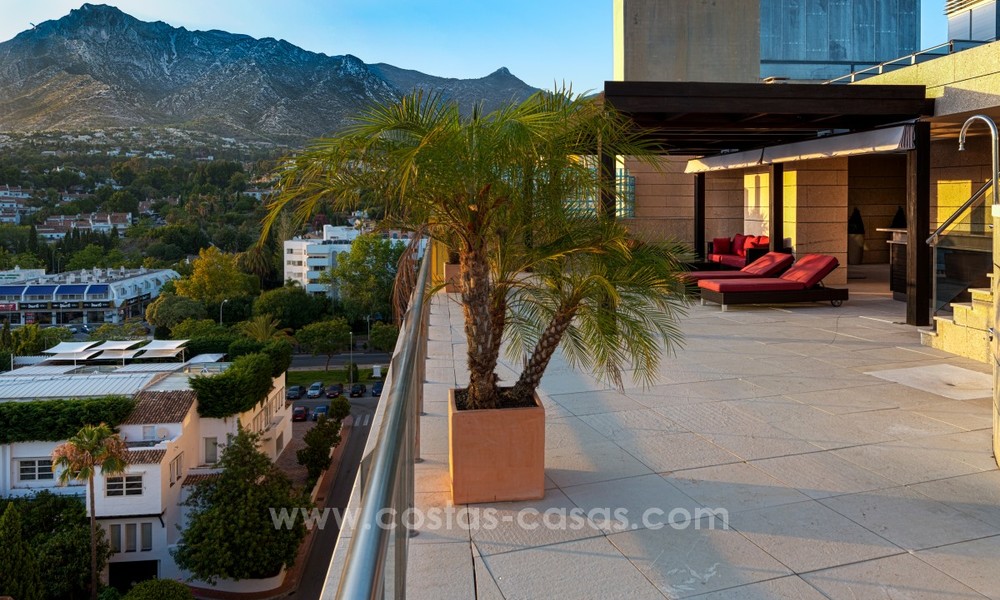 Unique luxury contemporary penthouse apartment for sale in Marbella on the Golden Mile near central Marbella 22433